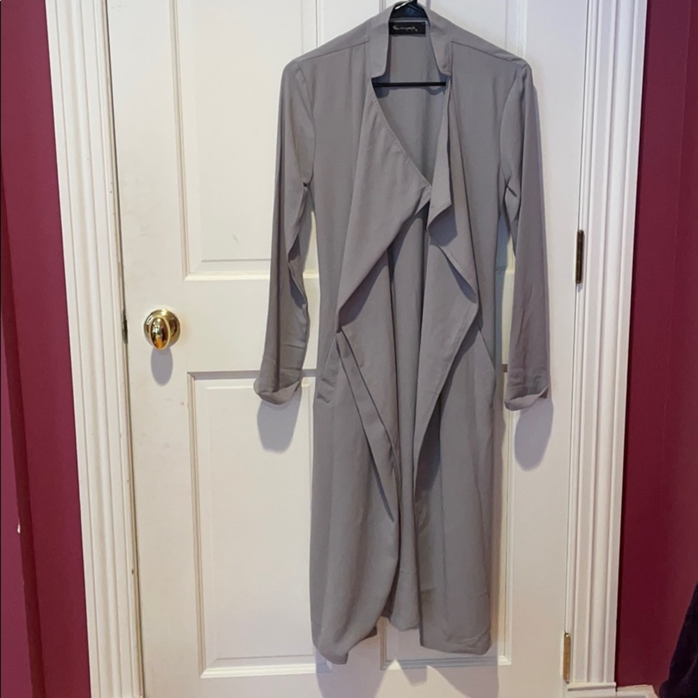Shein Solid Self Tie Wrap Trench Coat - image 3